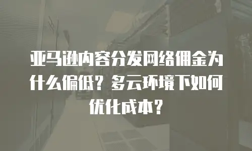 亚马逊内容分发网络佣金为什么偏低？多云环境下如何优化成本？