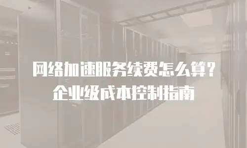 网络加速服务续费怎么算？企业级成本控制指南