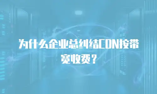 为什么企业总纠结CDN按带宽收费？