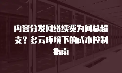 内容分发网络续费为何总超支？多云环境下的成本控制指南