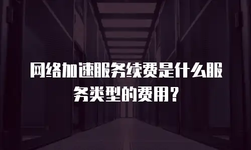 网络加速服务续费是什么服务类型的费用？
