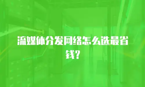 流媒体分发网络怎么选最省钱？