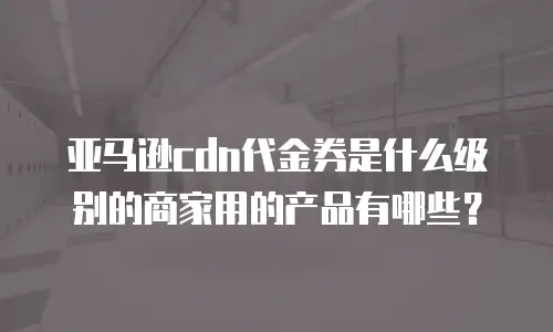 亚马逊cdn代金券是什么级别的商家用的产品有哪些？