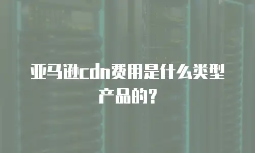 亚马逊cdn费用是什么类型产品的？