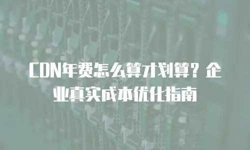 CDN年费怎么算才划算？企业真实成本优化指南