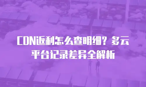 CDN返利怎么查明细？多云平台记录差异全解析