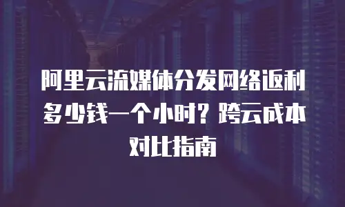 阿里云流媒体分发网络返利多少钱一个小时？跨云成本对比指南