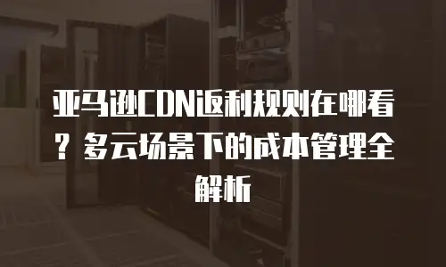 亚马逊CDN返利规则在哪看？多云场景下的成本管理全解析