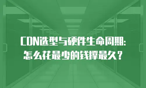 CDN选型与硬件生命周期：怎么花最少的钱撑最久？
