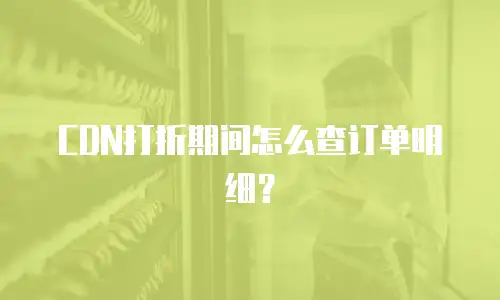 CDN打折期间怎么查订单明细？