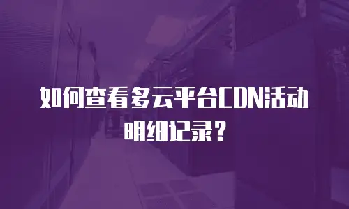 如何查看多云平台CDN活动明细记录？