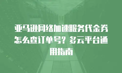 亚马逊网络加速服务代金券怎么查订单号？多云平台通用指南