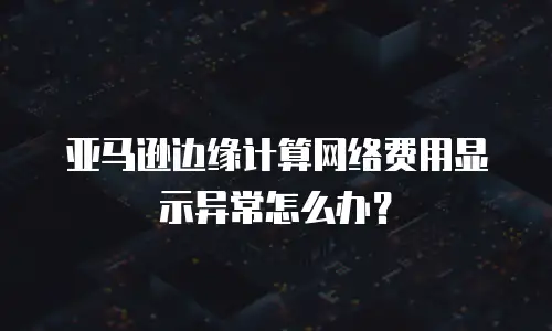 亚马逊边缘计算网络费用显示异常怎么办？