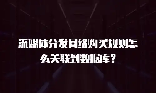 流媒体分发网络购买规则怎么关联到数据库？