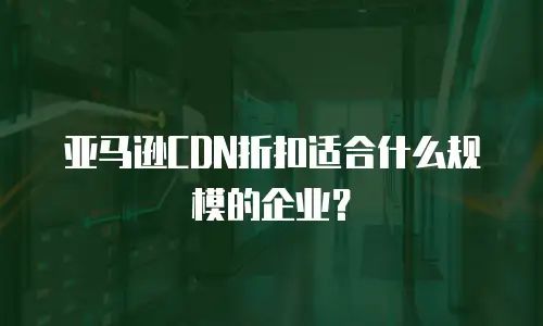 亚马逊CDN折扣适合什么规模的企业？