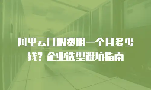 阿里云CDN费用一个月多少钱？企业选型避坑指南