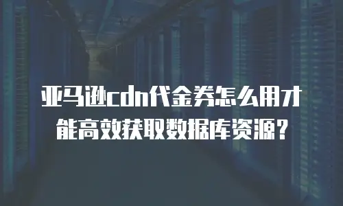 亚马逊cdn代金券怎么用才能高效获取数据库资源？