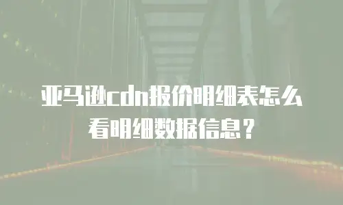 亚马逊cdn报价明细表怎么看明细数据信息？