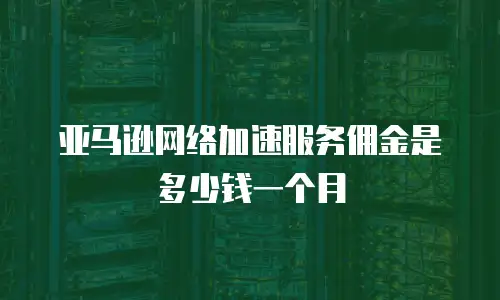亚马逊网络加速服务佣金是多少钱一个月