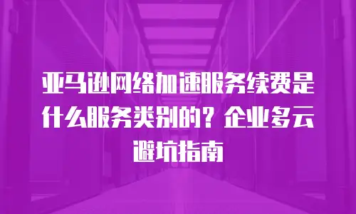 亚马逊网络加速服务续费是什么服务类别的？企业多云避坑指南