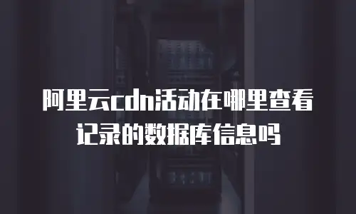阿里云cdn活动在哪里查看记录的数据库信息吗