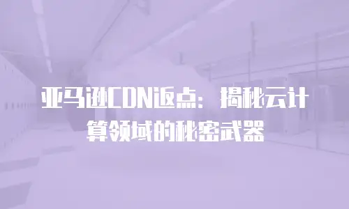 亚马逊CDN返点：揭秘云计算领域的秘密武器