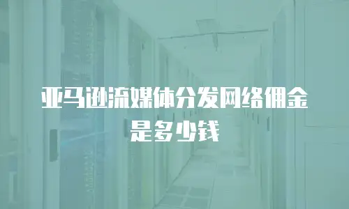 亚马逊流媒体分发网络佣金是多少钱