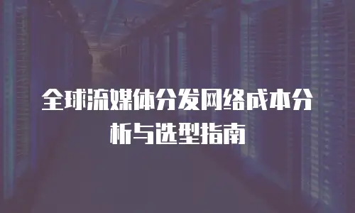 全球流媒体分发网络成本分析与选型指南