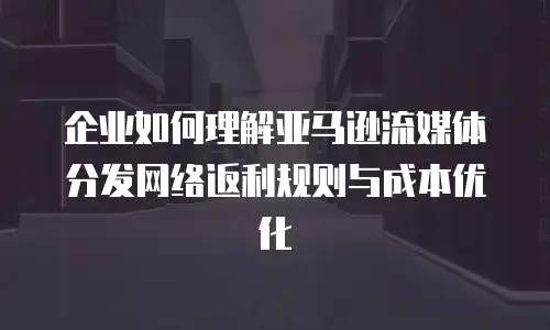企业如何理解亚马逊流媒体分发网络返利规则与成本优化