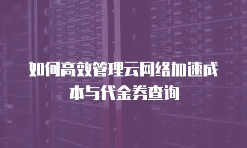 如何高效管理云网络加速成本与代金券查询