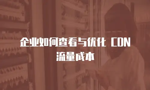 企业如何查看与优化 CDN 流量成本
