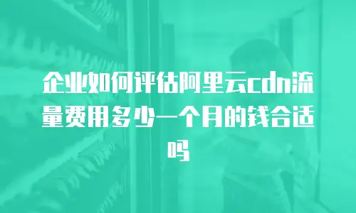 企业如何评估阿里云cdn流量费用多少一个月的钱合适吗