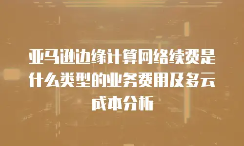 亚马逊边缘计算网络续费是什么类型的业务费用及多云成本分析