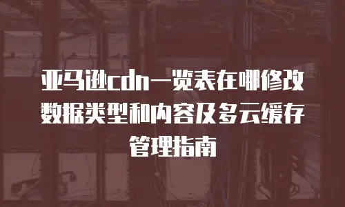 亚马逊cdn一览表在哪修改数据类型和内容及多云缓存管理指南