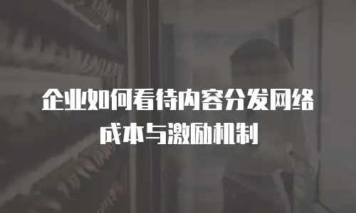 企业如何看待内容分发网络成本与激励机制