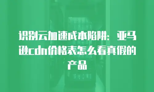识别云加速成本陷阱：亚马逊cdn价格表怎么看真假的产品