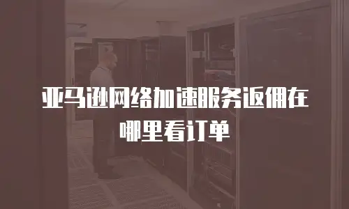 亚马逊网络加速服务返佣在哪里看订单