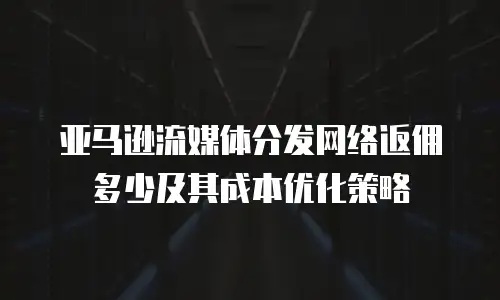 亚马逊流媒体分发网络返佣多少及其成本优化策略