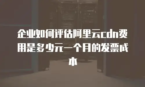 企业如何评估阿里云cdn费用是多少元一个月的发票成本