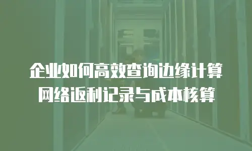 企业如何高效查询边缘计算网络返利记录与成本核算