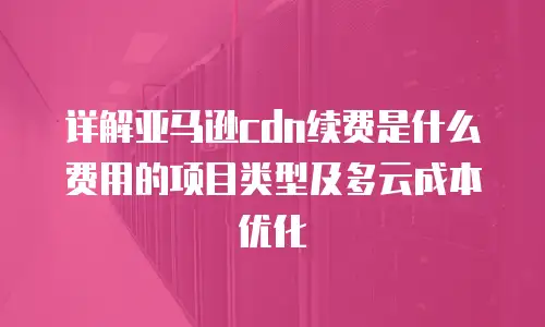 详解亚马逊cdn续费是什么费用的项目类型及多云成本优化