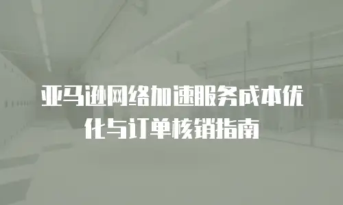 亚马逊网络加速服务成本优化与订单核销指南