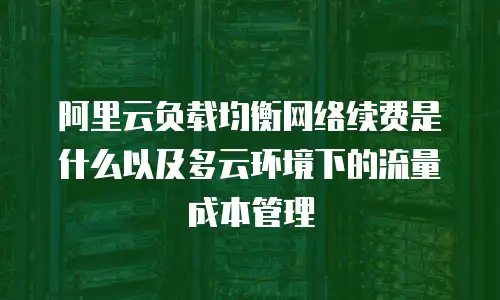 阿里云负载均衡网络续费是什么以及多云环境下的流量成本管理