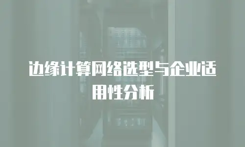 边缘计算网络选型与企业适用性分析
