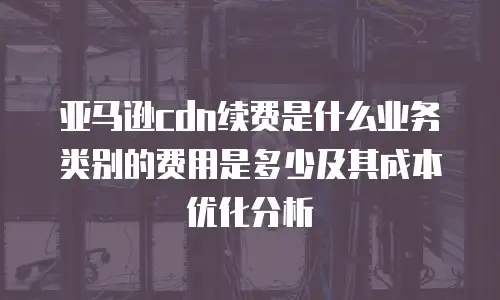亚马逊cdn续费是什么业务类别的费用是多少及其成本优化分析