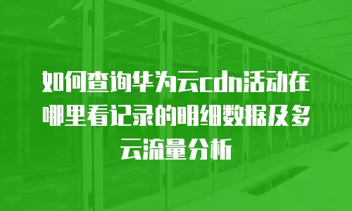 如何查询华为云cdn活动在哪里看记录的明细数据及多云流量分析