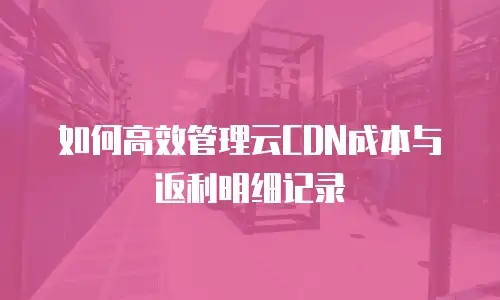如何高效管理云CDN成本与返利明细记录