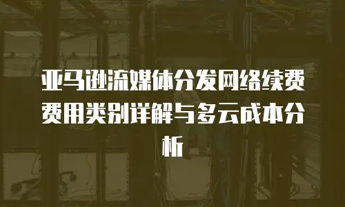 亚马逊流媒体分发网络续费费用类别详解与多云成本分析