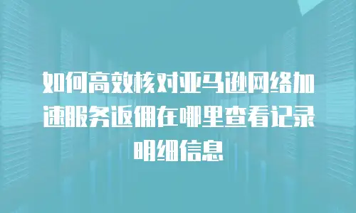 如何高效核对亚马逊网络加速服务返佣在哪里查看记录明细信息
