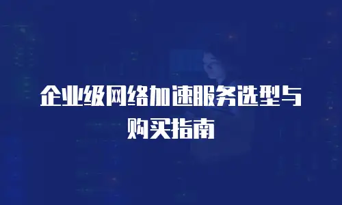 企业级网络加速服务选型与购买指南